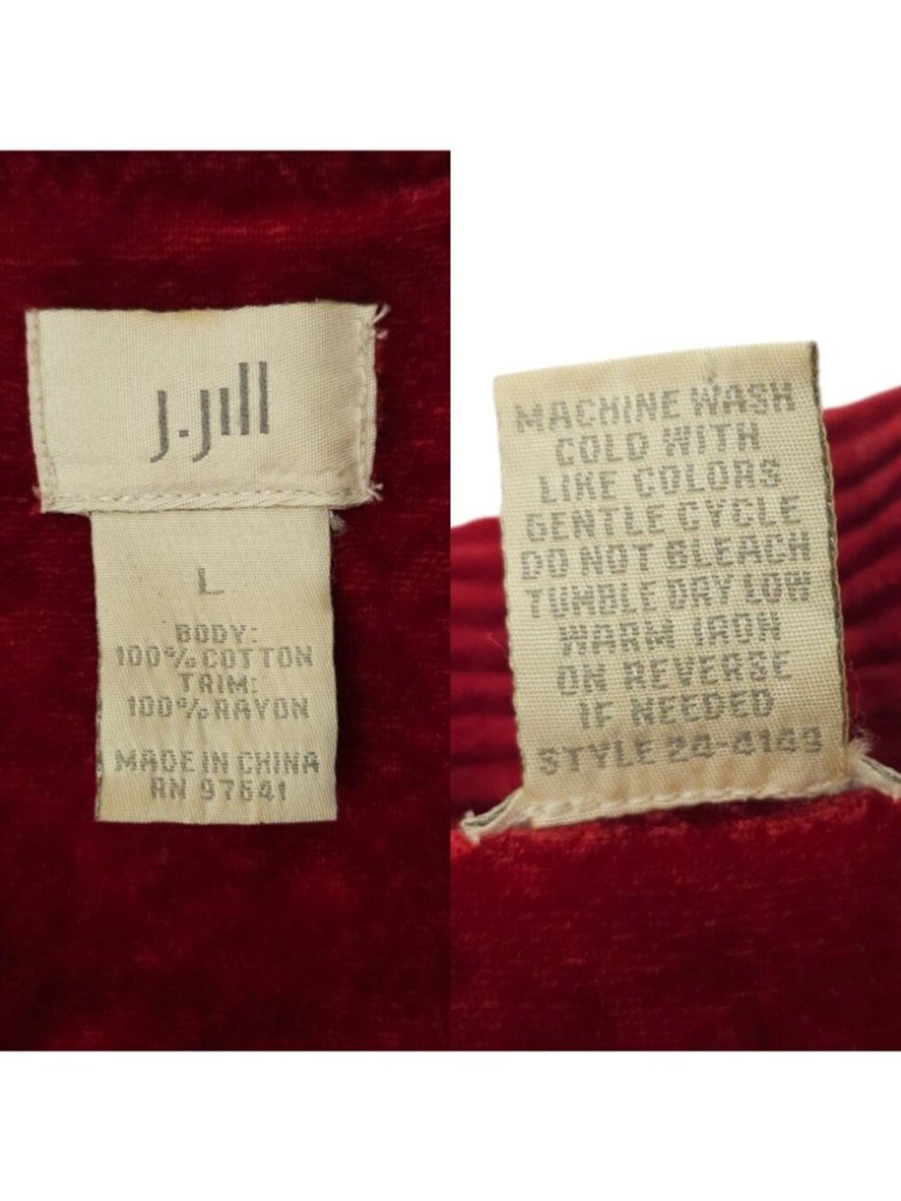 J. Jill Corduroy Jacket L Y2K Velvet Trim Vintage Whimsy Shacket Button Front - Picture 8 of 16
